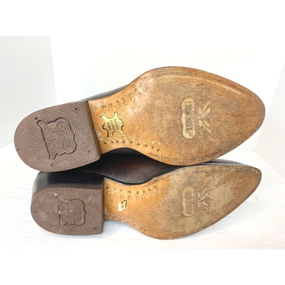 RUDEL BOTAS Brown Leather Western Boots Mens Size 26 EE/ Us 8 Mexico ❤️ - Picture 10 of 16